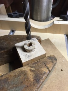 Cork in drilling position.